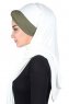 Mikaela - Hijab Coton Pratique Crème & Kaki