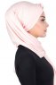 Mikaela - Hijab Coton Pratique Vieux Rose & Crème
