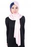Mikaela - Hijab Coton Pratique Vieux Rose & Bleu Marin