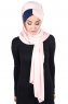 Mikaela - Hijab Coton Pratique Vieux Rose & Bleu Marin