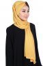 Mikaela - Hijab Coton Pratique Moutarde & Marron