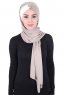 Mikaela - Hijab Coton Pratique Taupe & Crème