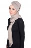 Mikaela - Hijab Coton Pratique Taupe & Crème