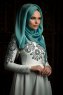 MW Antikblå Chiffon Hijab Sjal Muslima Wear 310212b