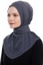 Narin - Hijab Crepe Pratique One-Piece Anthracite