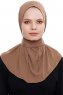 Narin - Hijab Crepe Pratique One-Piece Marron