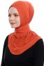 Narin - Hijab Crepe Pratique One-Piece Rouge Brique