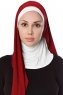 Naz - Hijab Pratique One-Piece Bordeaux & Crème - Ecardin