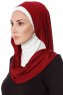 Naz - Hijab Pratique One-Piece Bordeaux & Crème - Ecardin
