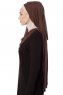 Naz - Hijab Pratique One-Piece Marron & Taupe Clair - Ecardin