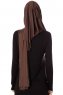 Naz - Hijab Pratique One-Piece Marron & Taupe Clair - Ecardin