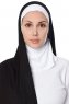 Naz - Hijab Pratique One-Piece Noir & Blanc - Ecardin