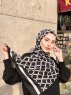 Nona - Hijab A Motifs En Coton Noir - Mirach
