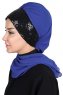 Olga - Hijab Pratique Bleu & Noir