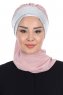 Olga - Hijab Pratique Vieux Rose & Argent