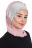 Olga - Hijab Pratique Vieux Rose & Argent