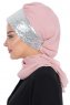 Olga - Hijab Pratique Vieux Rose & Argent