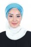 Olga - Hijab Pratique Blanc Cassé & Bleu