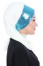Olga - Hijab Pratique Blanc Cassé & Bleu