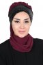 Olga - Hijab Pratique Prune & Noir