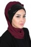 Olga - Hijab Pratique Prune & Noir