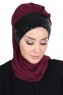 Olga - Hijab Pratique Prune & Noir