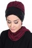 Olga - Hijab Pratique Prune & Noir