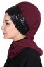 Olga - Hijab Pratique Prune & Noir
