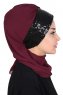 Olga - Hijab Pratique Prune & Noir