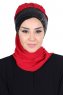 Olga - Hijab Pratique Rouge & Noir