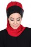 Olga - Hijab Pratique Rouge & Noir
