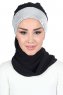 Olga - Hijab Pratique Noir & Argent