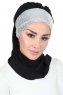 Olga - Hijab Pratique Noir & Argent