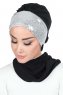 Olga - Hijab Pratique Noir & Argent