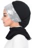 Olga - Hijab Pratique Noir & Argent