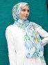 Pariza - Hijab Feuille à Motifs Bleu