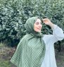 Qiana - Hijab A Motifs En Coton Kaki