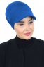 Sandra - Turban En Coton Bleu - Ayse Turban
