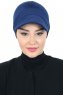 Sandra - Turban En Coton Bleu Marin - Ayse Turban