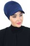 Sandra - Turban En Coton Bleu Marin - Ayse Turban