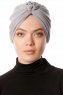 Shereen - Turban Crepe Chiffon Gris Clair - Sehr-i Sal