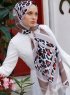 Yumna - Hijab à Motifs Marron Clair