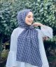 Soheila - Hijab En Coton à Motif Noir & Gris