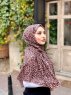 Suha - Hijab En Coton à Motif Léopard Marron