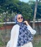 Tanaz - Hijab A Motifs En Coton Noir