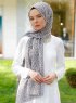 Tharaa - Hijab à Motifs Gris Foncé - Sal Evi