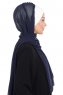 Vera - Hijab Chiffon Pratique Crème & Bleu Marin