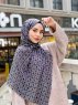 Wahida - Hijab A Motifs En Coton Noir - Mirach