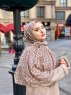 Wahida - Hijab A Motifs En Coton Taupe - Mirach