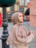 Wahida - Hijab A Motifs En Coton Taupe - Mirach